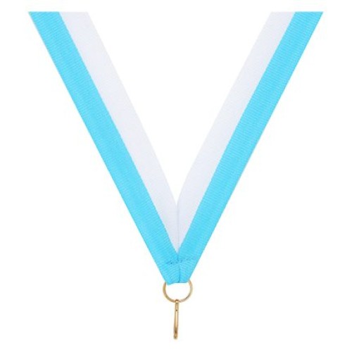 Medal Ribbon - Light Blue/White