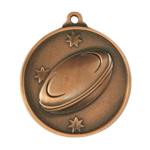 EVA Medal - Rugby Shiny 50mm G/S/B