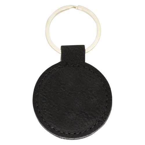 Keyring - Leatherette Black - Engravable