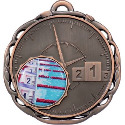 Stop Watch Insert Medal - Swimming