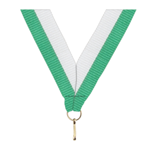 Medal Ribbon - Green/White