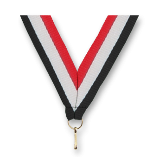 Medal Ribbon - Black/White/Red