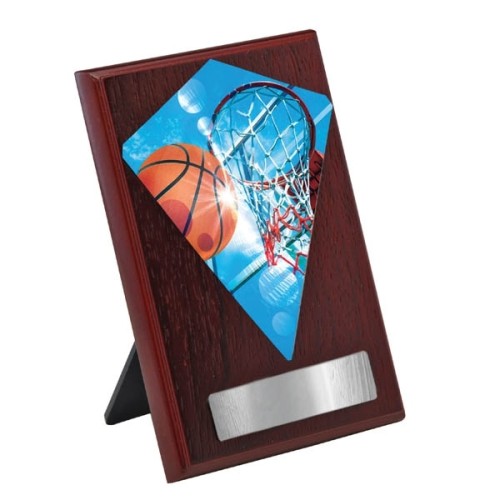 Rosewood Plaque with Basketball Diamond ...