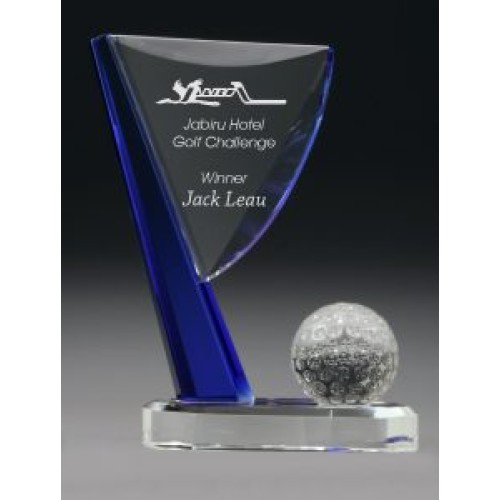 Crystal - Flag Award - Golf